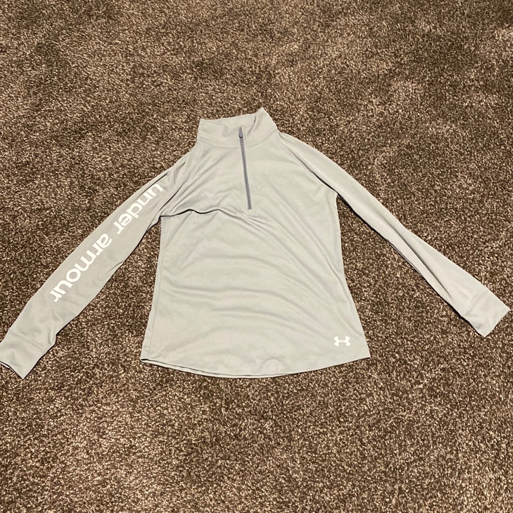 Under Armour zip up. Size youth large. Gray